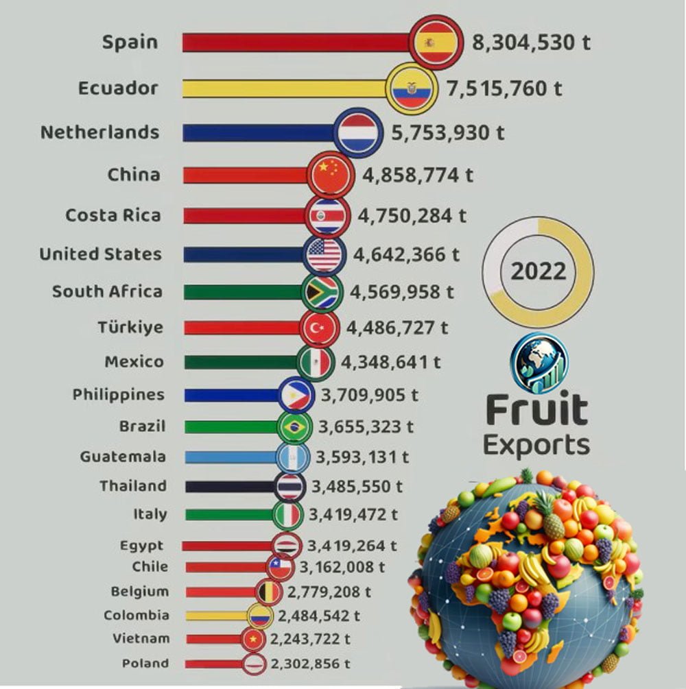 The Largest Fruit Exporters in the World