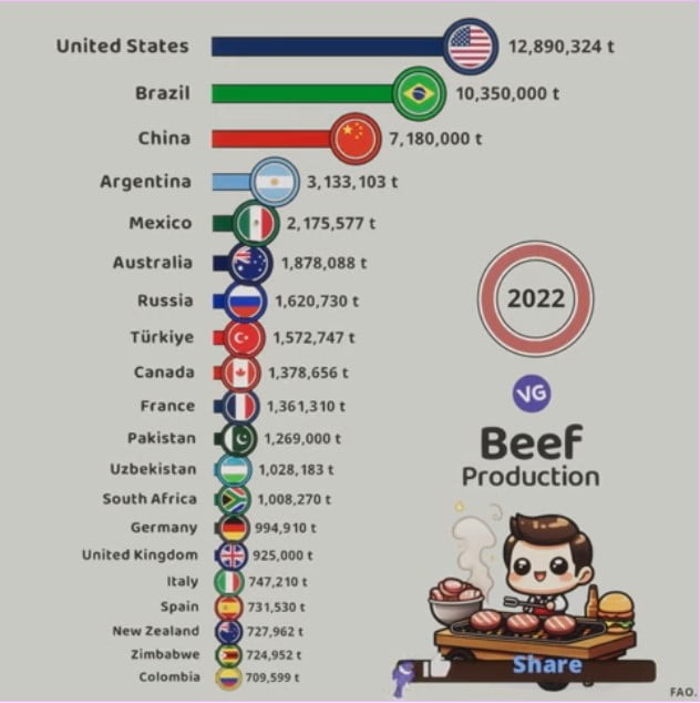 Largest Beef Producers in the World