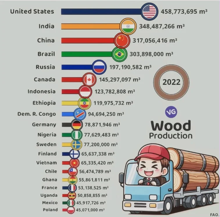 biggest wood producers in the world