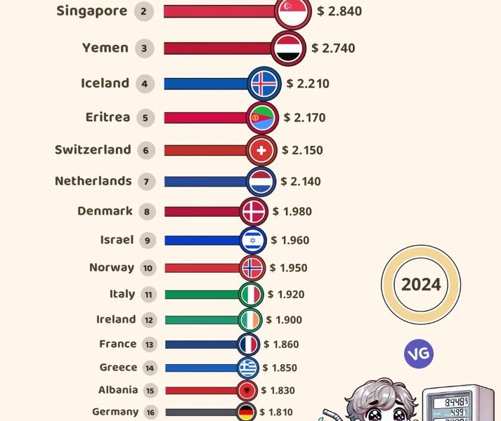 Price of 1 Liter of Gasoline (2024)