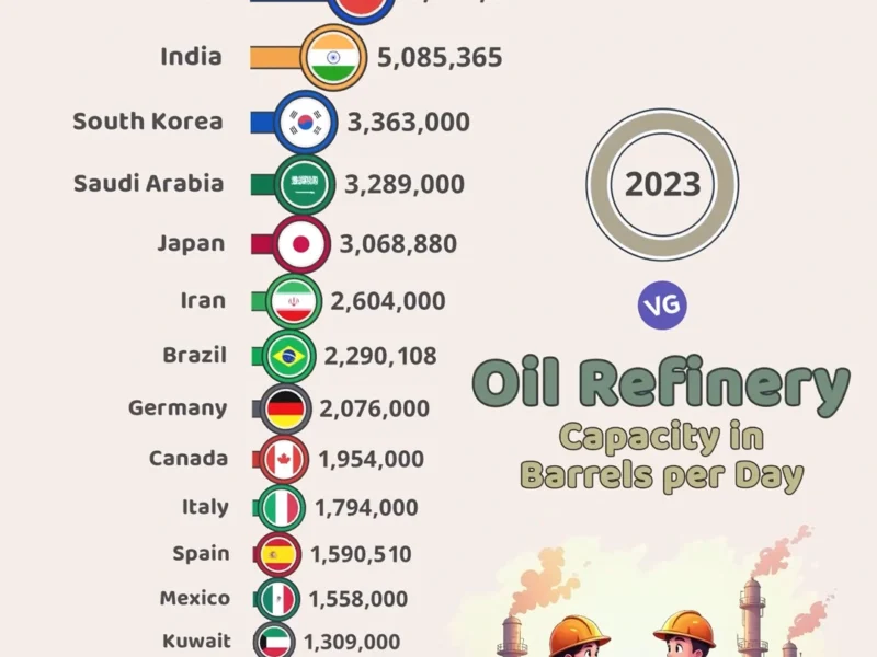 Countries with the Largest Oil Refining Capacity