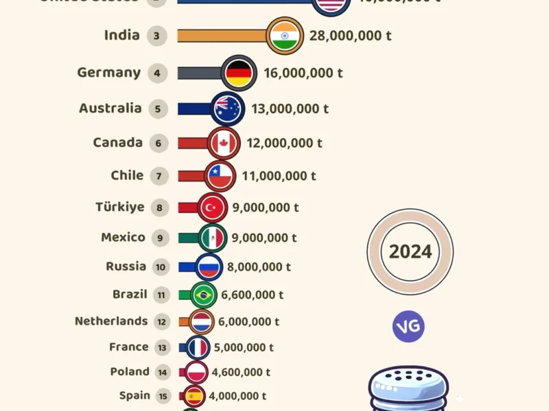 Top 20 Salt-Producing Countries in 2024