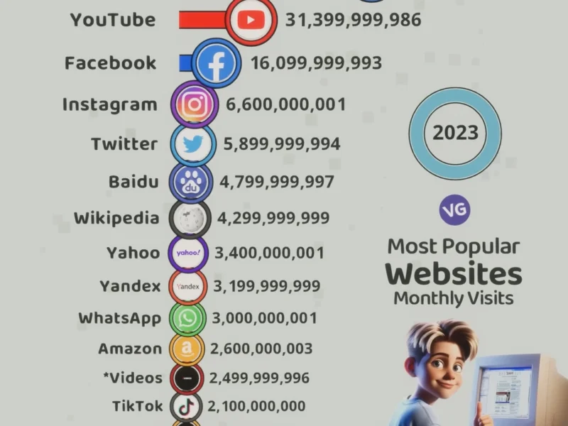 Top Websites by Monthly Visits (2023)