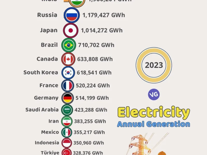 Top 20 Electricity Generating Countries in the World (2023)