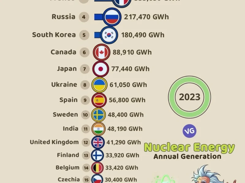 Top Nuclear Energy Generating Countries (2023)