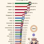 The Most Indebted Countries by Percentage of GDP